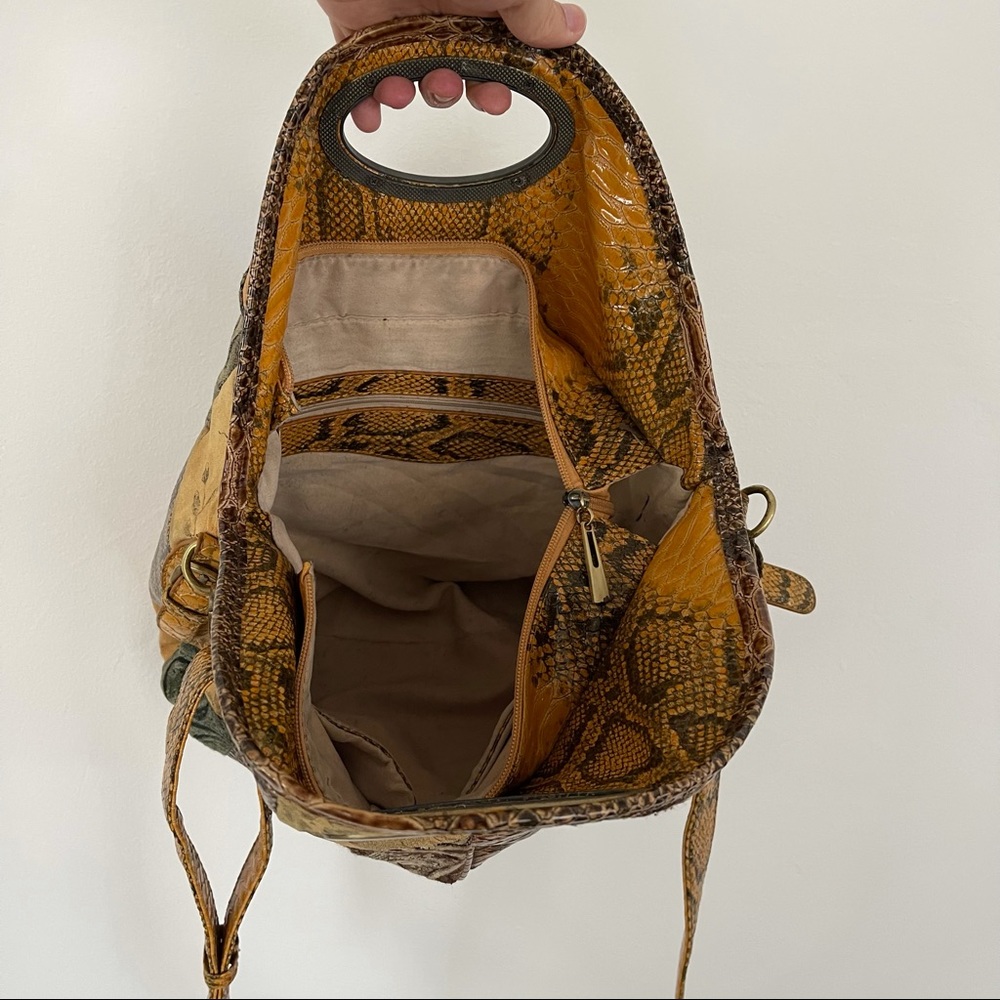 Vintage Handmade Python And Fabric Patchwork Bag - image 5